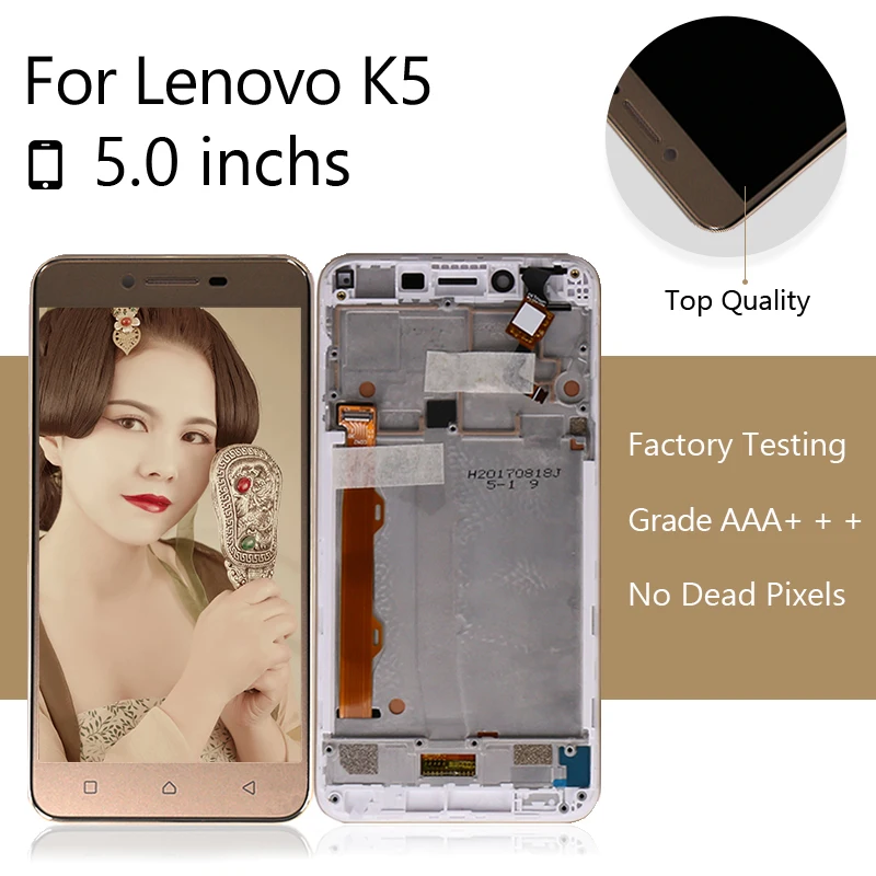 Для Lenovo Vibe K5 LCD сенсорный экран дигитайзер с рамкой для дисплей A6020A40 A6020 A40 панель