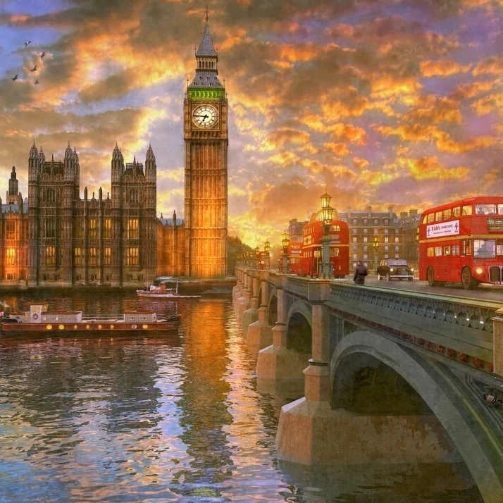 Westminster Sunset Poster Print by Dominic Davidson (24 x 18) |