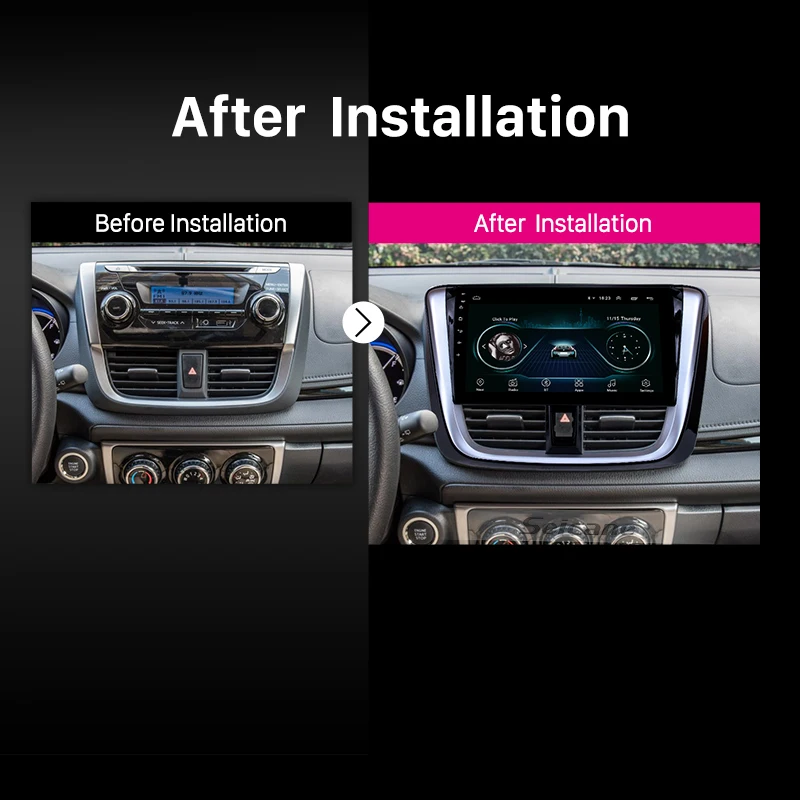 Perfect Seicane 10.1 Android 8.1 2Din Quad Core Wifi Car Radio GPS Multimedia Player Head Unit For 2014 2015 2016 2017 TOYOTA VIOS Yaris 5