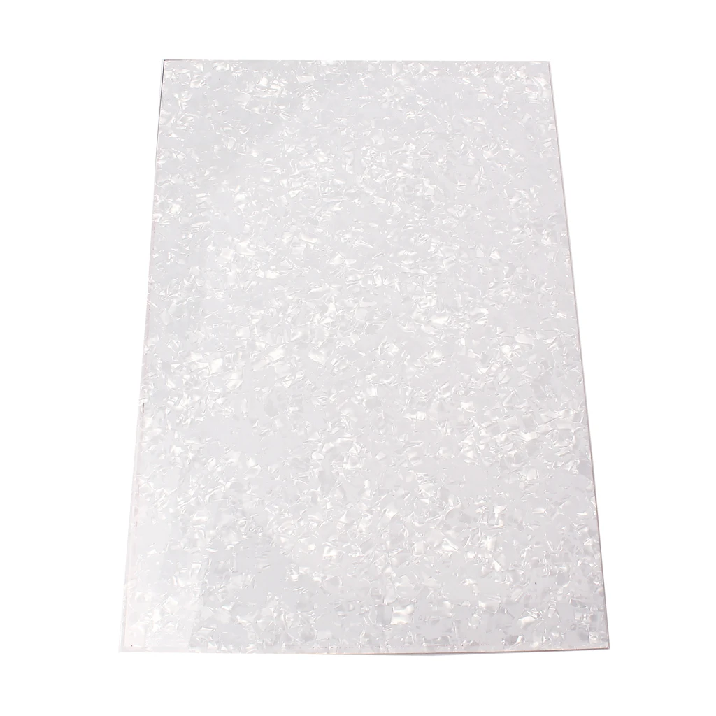 

Durable DIY 3-Ply PVC White Pearl Guitar Bass Pickguard Blank Material Scratch Plate Sheet