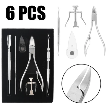 

Shellhard 6pcs Ingrown Toenails Pedicure Tool Kit Clippers Fixer Recover Nail Hook Paronychia Podiatry Corrector Foot Care Tool