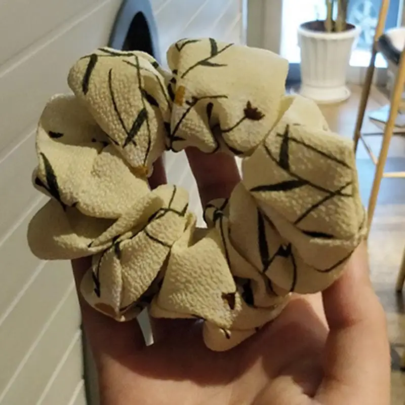 Women Hair Scrunchies Floral Daisy Solid Color Hair Ring For Women Hair Accessory Fashion Casual Colorful Ponytail Holder Rope