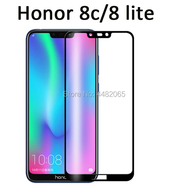 Защитное стекло для honor 8c 8 lite Защита экрана huawei чехол c8 c светлое закаленное honer hono