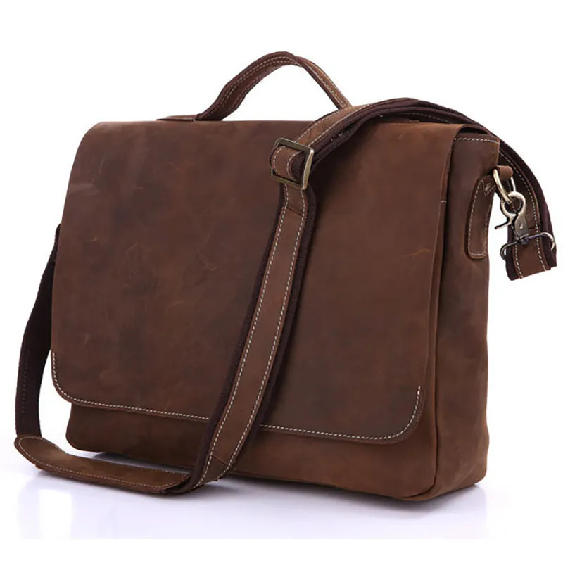 Limited  Vintage Genuine Leather Crossbody Shoulder Bag For Men Cowhide Male Business Handbag Briefcase Fit 