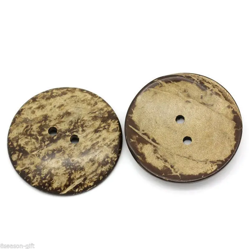 

20pcs Coconut Shell Buttons Sewing Scrapbooking Brown Round 2 Holes 5cm Dia