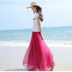 Богемная шифоновая юбка средней длины женская летняя юбка слово юбка 2019 новая Длинная пляжная юбка S-2XLAS256