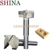 Shina 1PC 12mm-80mm Forstner Tips Woodworking Tools Hole Saw Cutter Hinge Boring Drill Bits Round Shank Tungsten Carbide Cutter