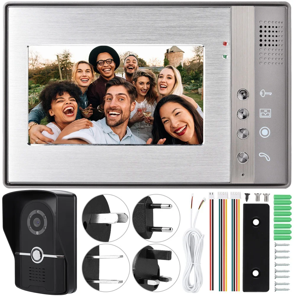 

7inch LCD Video Door Phone Intercom Doorbell Wired IR Camera Door Bell