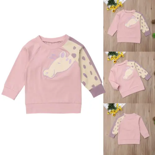 Pudcoco/милый костюм для новорожденных мальчиков и девочек с изображением жирафа, топы, толстовки, свитер для младенцев, детская повседневная