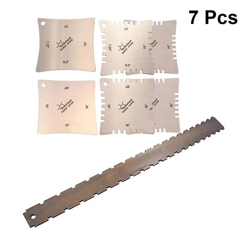 

1 Set Durable Stainless Steel R509 Radius Gauges String Action Guage Rual String Guage Dual Ruler Guitar String Ruler