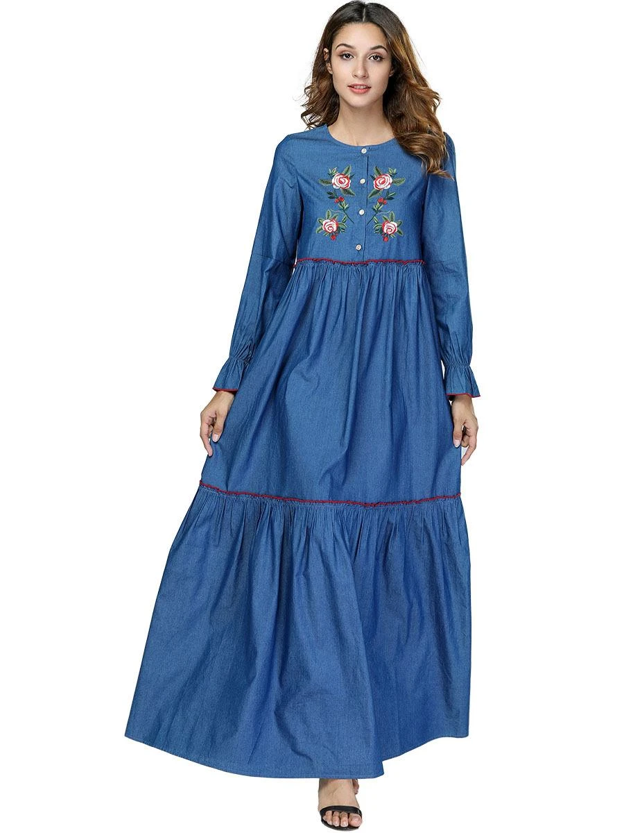 Denim gown design Clearance