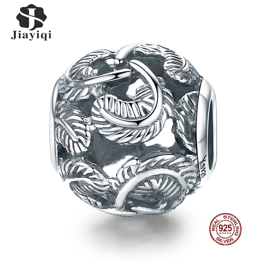 

Jiayiqi 100% 925 Sterling Silver Retro Wing Clear CZ Beads Fit Charm Necklace Bracelet Beads Jewelry Gift DIY
