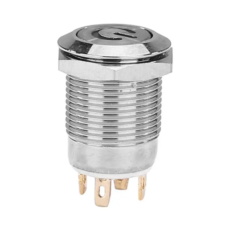 

12mm/16mm Self-recovery LED Metal Button Switch Instantaneous Waterproof Button Automatic Reset Waterproof Button