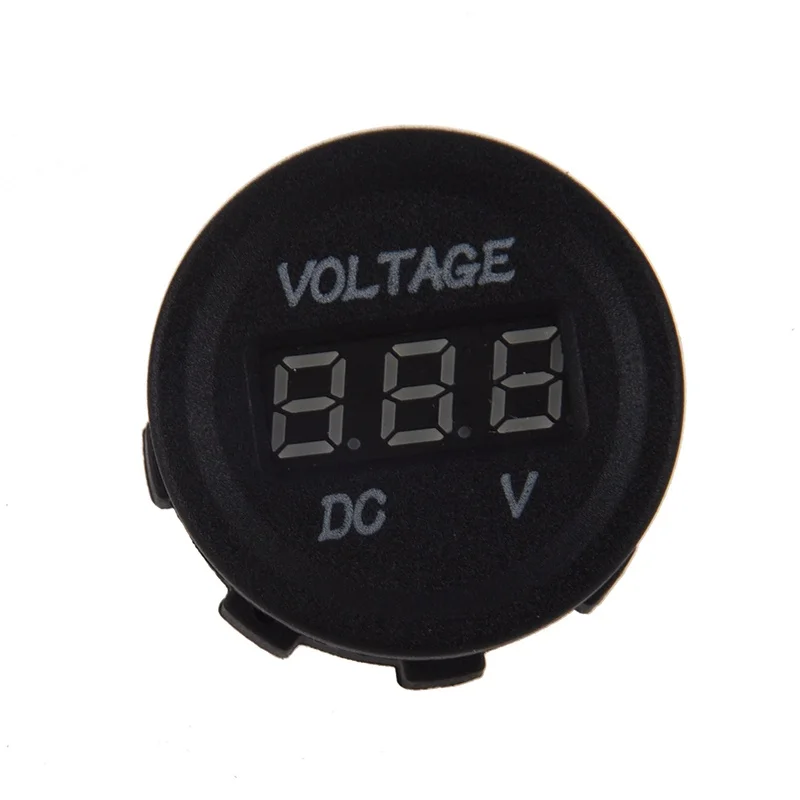 

DC 12V-24V Motorcycle LED Digital Display Voltmeter Voltage Meter Round Panel(Red LED Display)