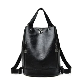 

Female Backpack Feminina Casual Multifunction Women Leather Backpack Female Shoulder Bag Travel Back Pack Black