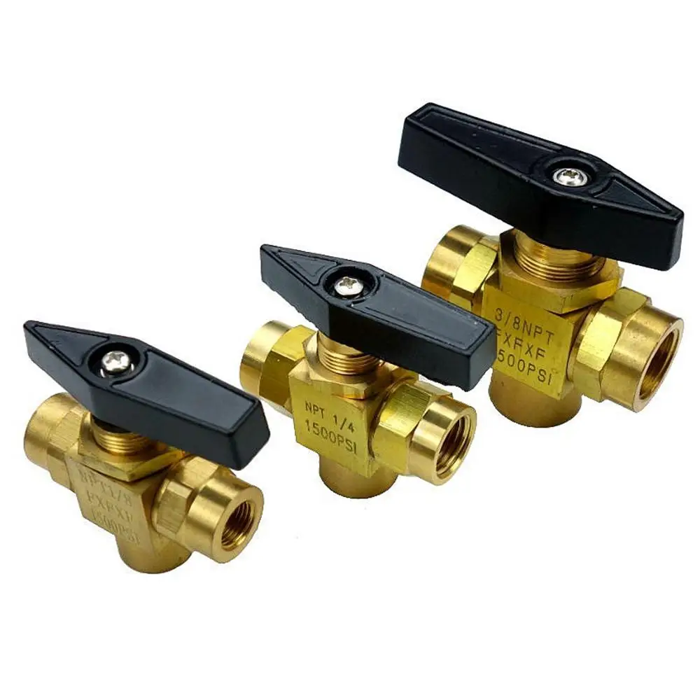 1/" 1/4" 3/" NPT l-портовый латунный шаровой клапан 1500 PSI сантехника Пропан Датчик