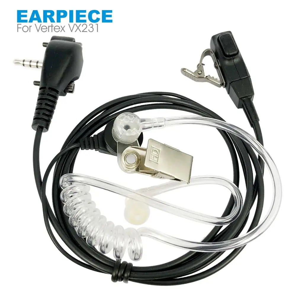 Earpiece Headset for Vertex Standard VX131 VX230 VX231 VX261 VX-1R VX-3R FT-60R Walkie Talkie Acoustic Air Tube PTT 3.5mm