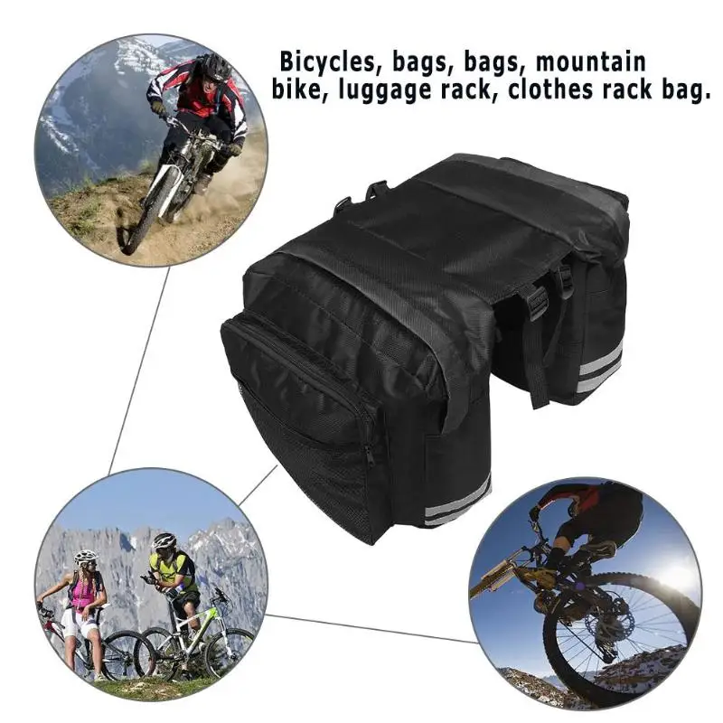 MTB Mountain Bike Bag Bicycle Double Rear Rack Tail Seat Trunk alforjas brompton Accessories bolsa bicicleta Cycling сумка для