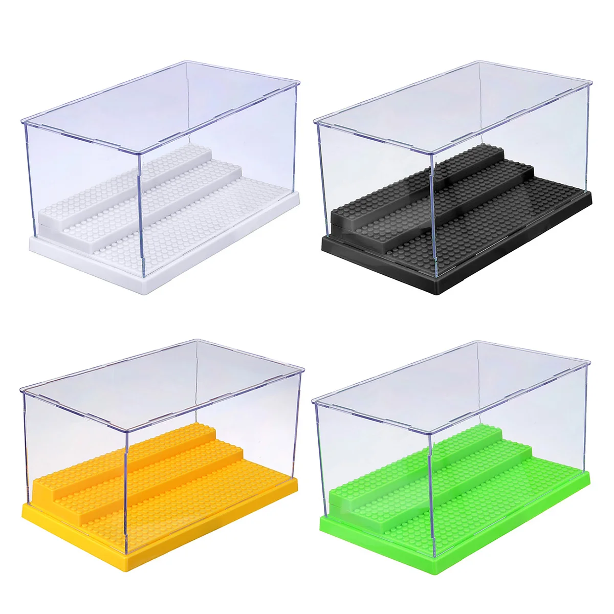 1 шт. 3 шага Дисплей Чехол/коробка пылезащитный витрина серая основа для Le goings блоки акриловый Пластиковый Дисплей Коробка Чехол 25,5X15,5X13,8 см