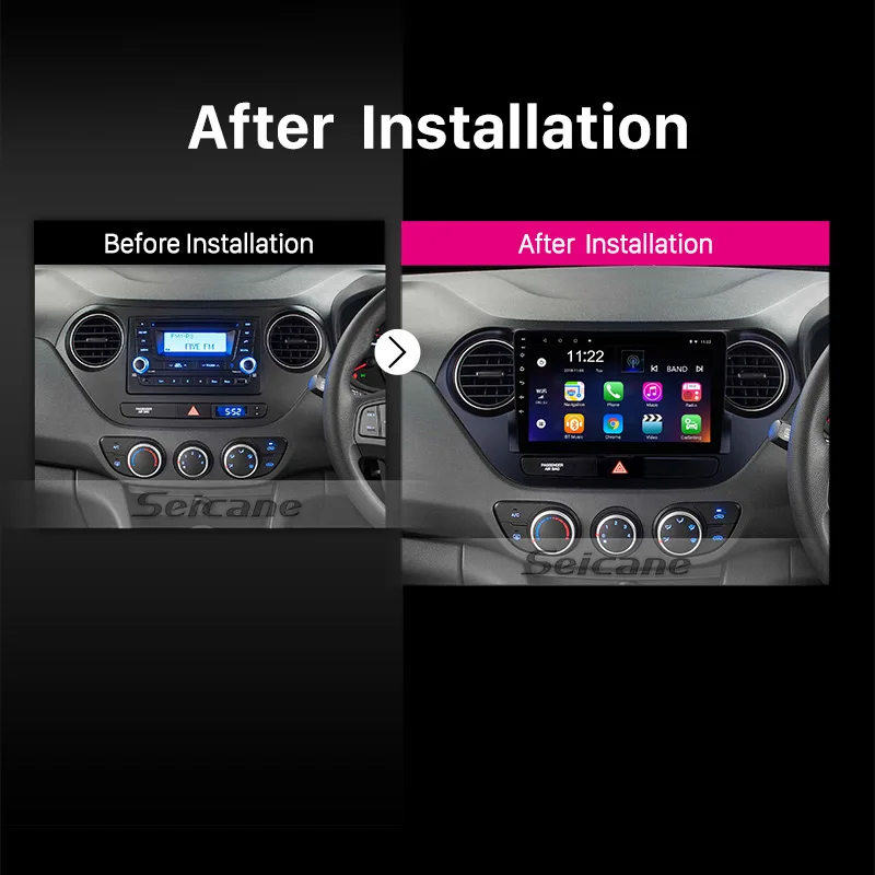 Seicane Android 8 1/7 1 2Din gps головное устройство для 2013 2014 2015 2016 HYUNDAI I10 Grand i10 RHD 9 дюймов 1080 P