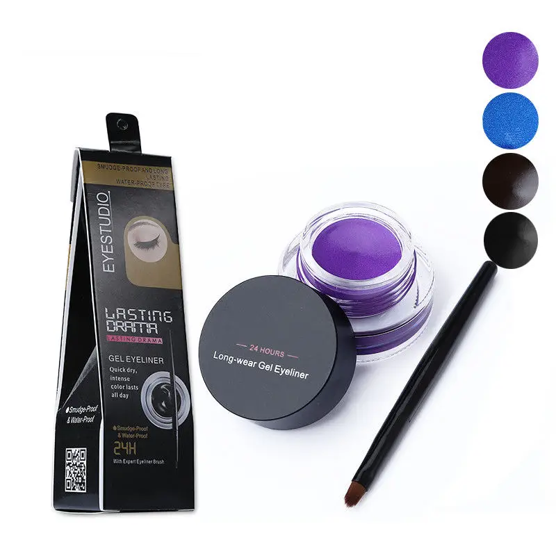 Waterproof Eyeliner Gel Set Makeup 24 Hours Long lasting Eyeliner With