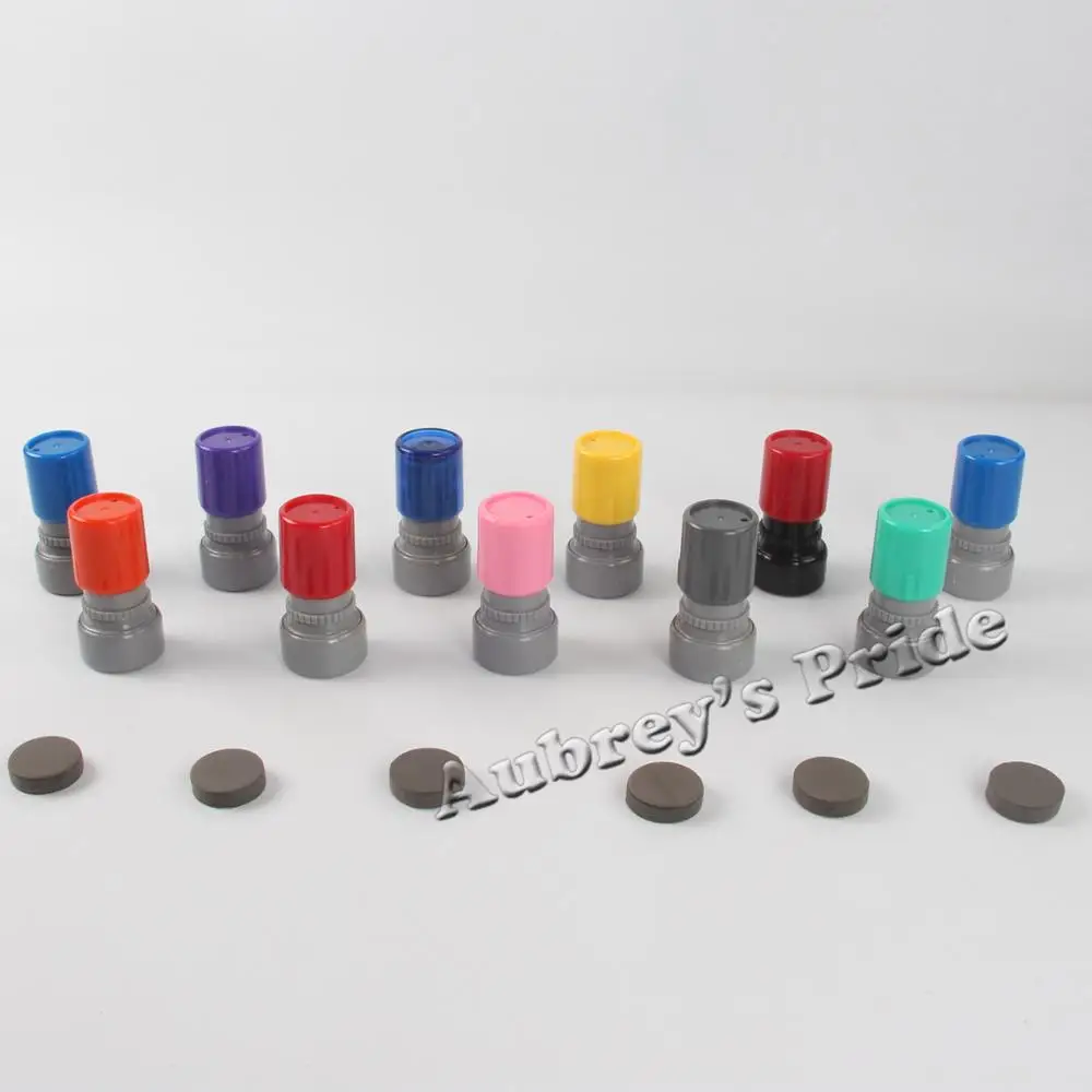 

5Pcs Round HA 12mm Mix Color Holder plus Rubber Pad for Photosensitive Portrait Flash Stamp Machine