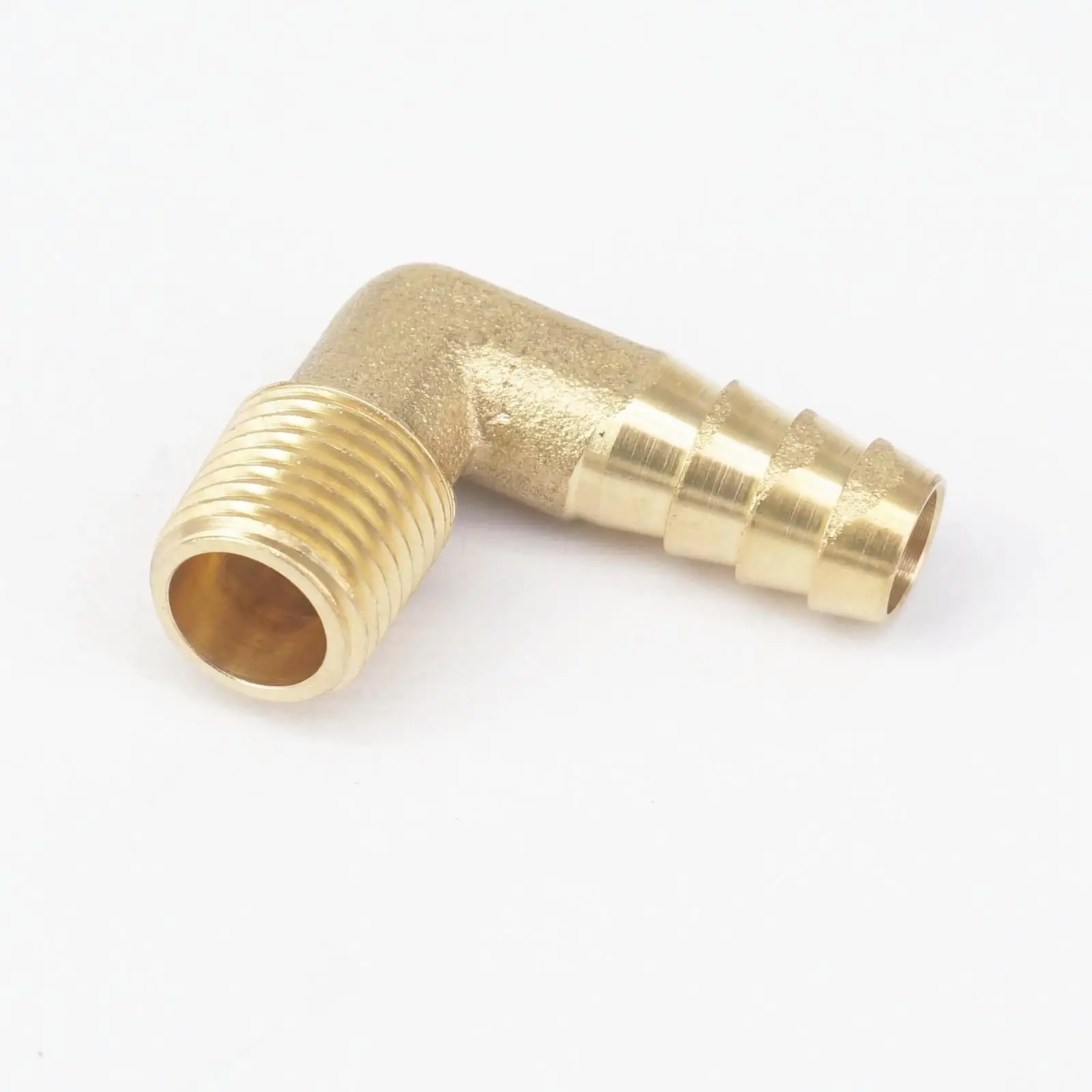 1 4 NPT Male X 3 8 Hose Barb Tail Elbow Brass Fuel Fitting Connector 