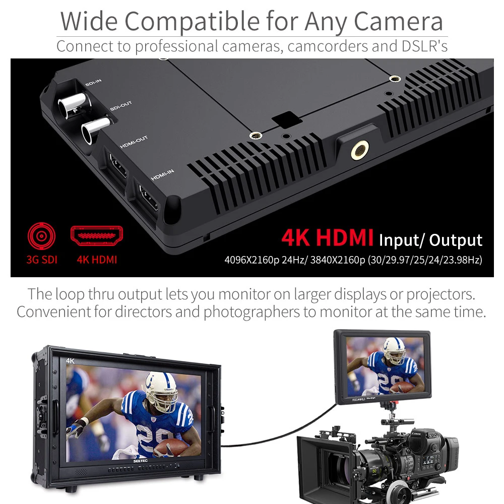 FEELWORLD FW279S 7 Inch 2200nit 3G-SDI 4K HDMI DSLR Camera Field