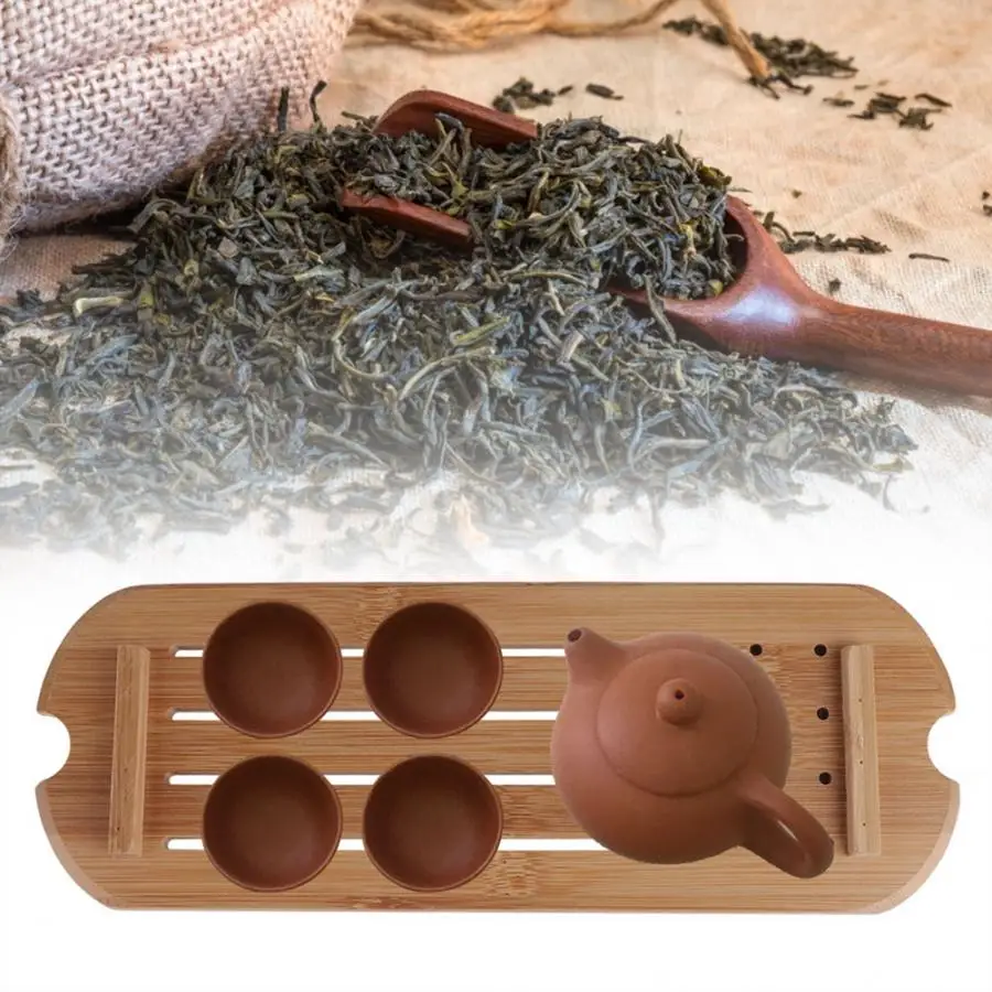 Сервировочный поднос, бамбуковый портативный экологичный прямоугольный поднос для чая, поднос для чайной церемонии, китайский поднос для подачи чая, чайный столик