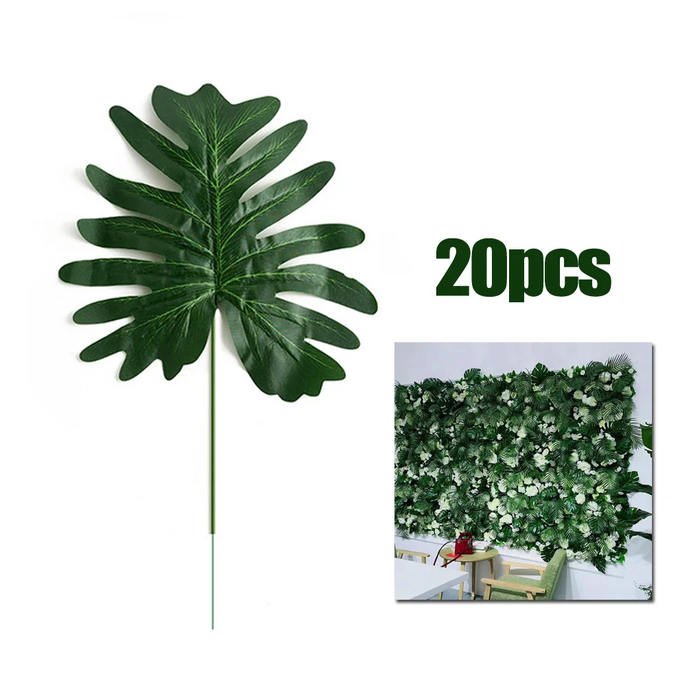 

20Pcs Artificial Monstera Palm Leaves Green Plants Wedding DIY Decoration Cheap Fake Flowers Arrangement Plant Leaf