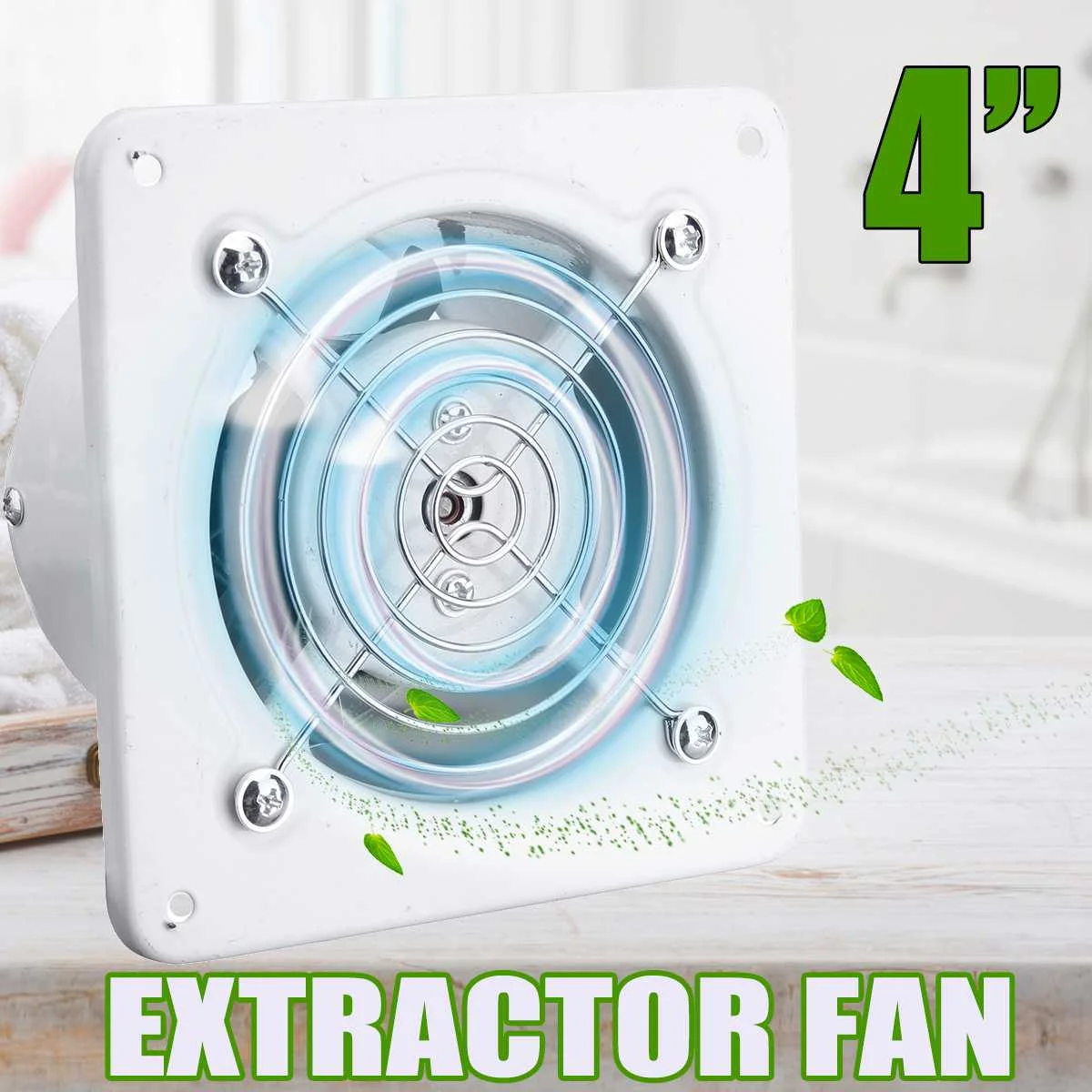 

4'' 100mm Silent Wall Extractor Ventilation Fan Window Bathroom Kitchen Toilet Vents 220V Ventilator Fan