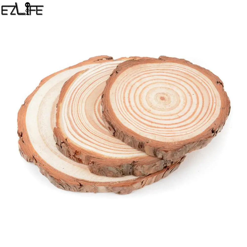 

EZLIFE 5 Sizes Natural Round Wooden Slice Cup Mat Coaster Tea Coffee Mug Drinks Holder For DIY Crafts Wedding Party Decoration