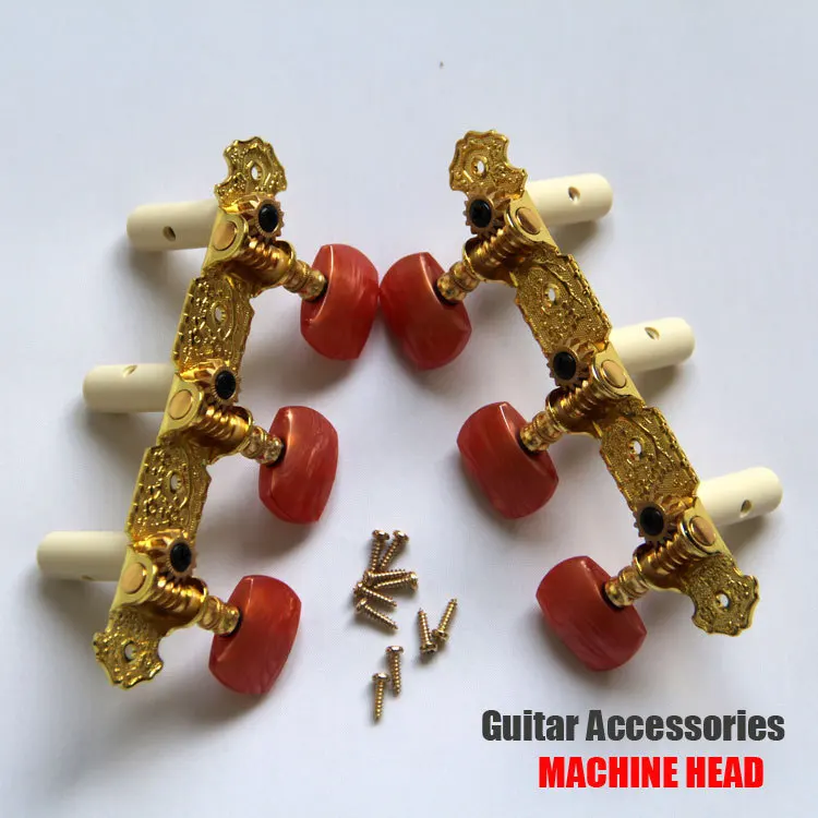 

Alice Sell well Classic Guitar Tuners Guitar Machine Heads Long 3+3 Set Tuning Pegs Machine Pegs