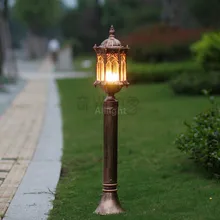 Европа бронза коттедж, сад газон торшер на Распорке Алюминий+ стекло Водонепроницаемый Наружное освещение на заднем дворе, ландшафтное освещение E27 настенные светильники