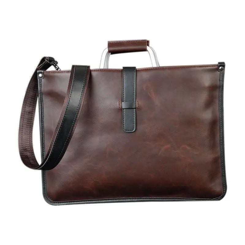 

Men Leather Briefcase Business Laptop Bag Attache Messenger Portfolio Bags Brown