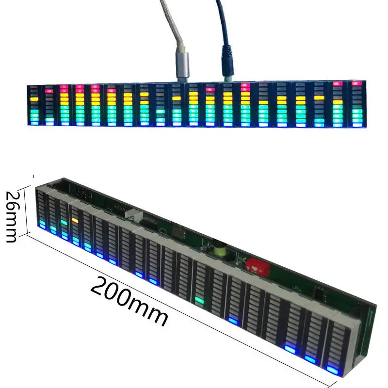 DYKB многоцветный светодиодный анализатор музыкального спектра MP3 PC усилитель аудио 10 уровень индикатор музыкальный ритм анализатор VU метр