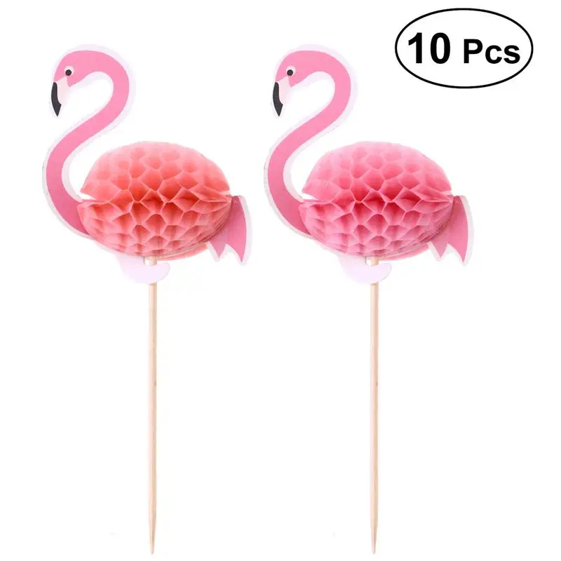 

Hawaii 3D Flamingo Cake Topper Cake Picks Cake Decoration for Tropical Summer Hawaii Party