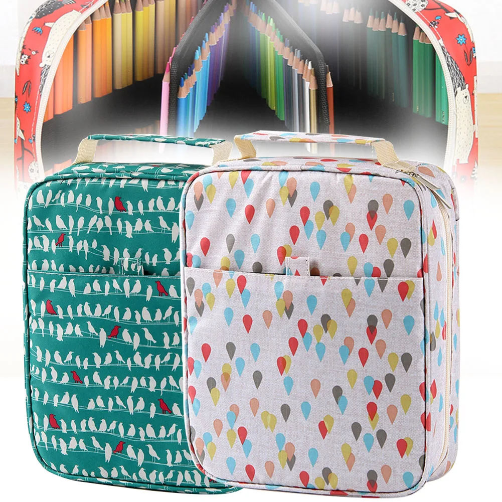 

150 Slots Storage Pouch Students Large Capacity Pencil Bag Universal Pen Case Colored School Stationery Drawing Box Painting