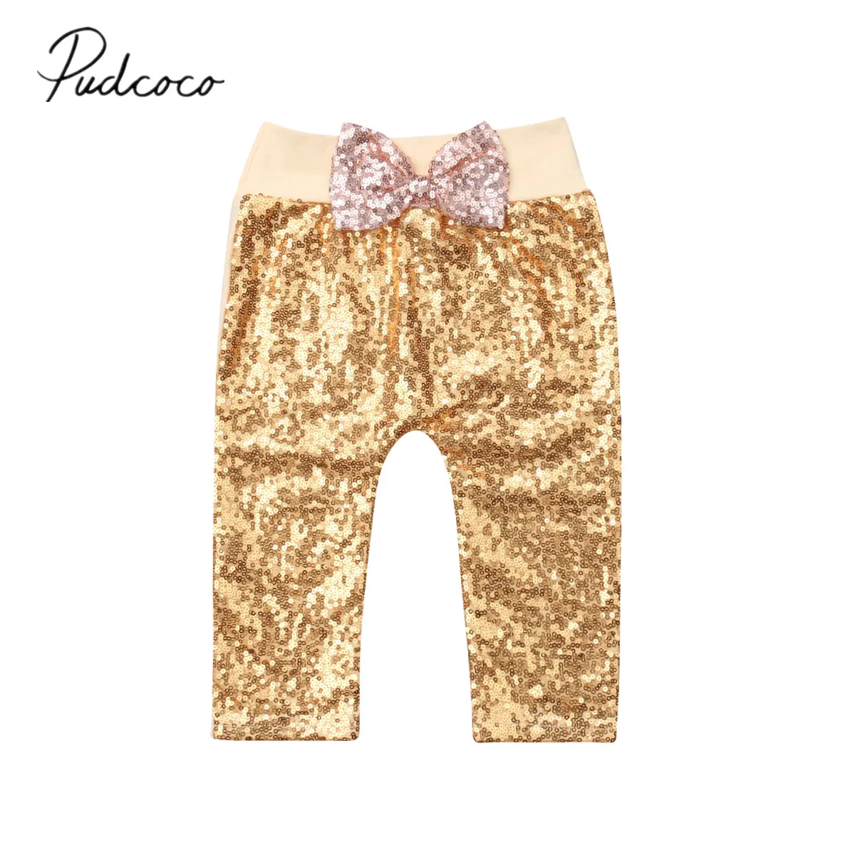 

2018 Brand New 0-24M Newborn Toddler Kids Baby Girls Boys Long Pants Sequined Bowknot Elastic Waist Leggings Trousers Clothes