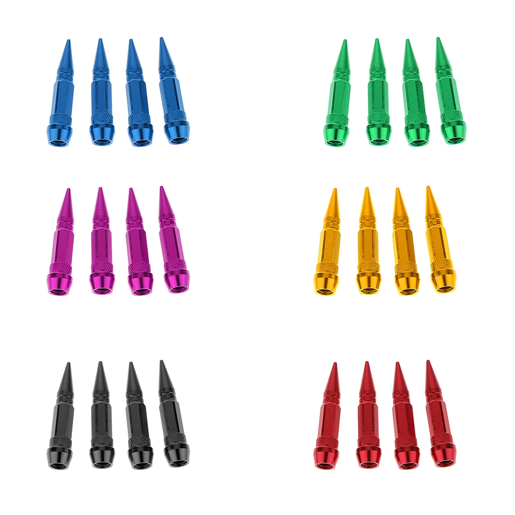 

4 Pieces/ Set Spike Wheel Tyre Tire Valve Stems Air Dust Cover Screw Caps for Car Truck High Quality Stainless Steel Material