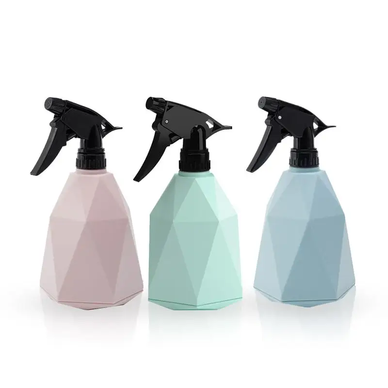 

600ML Candy Color Flower Watering Can Small Hand Press Type Geometric Shape Watering Can Spray Pot Environmentally Friendly