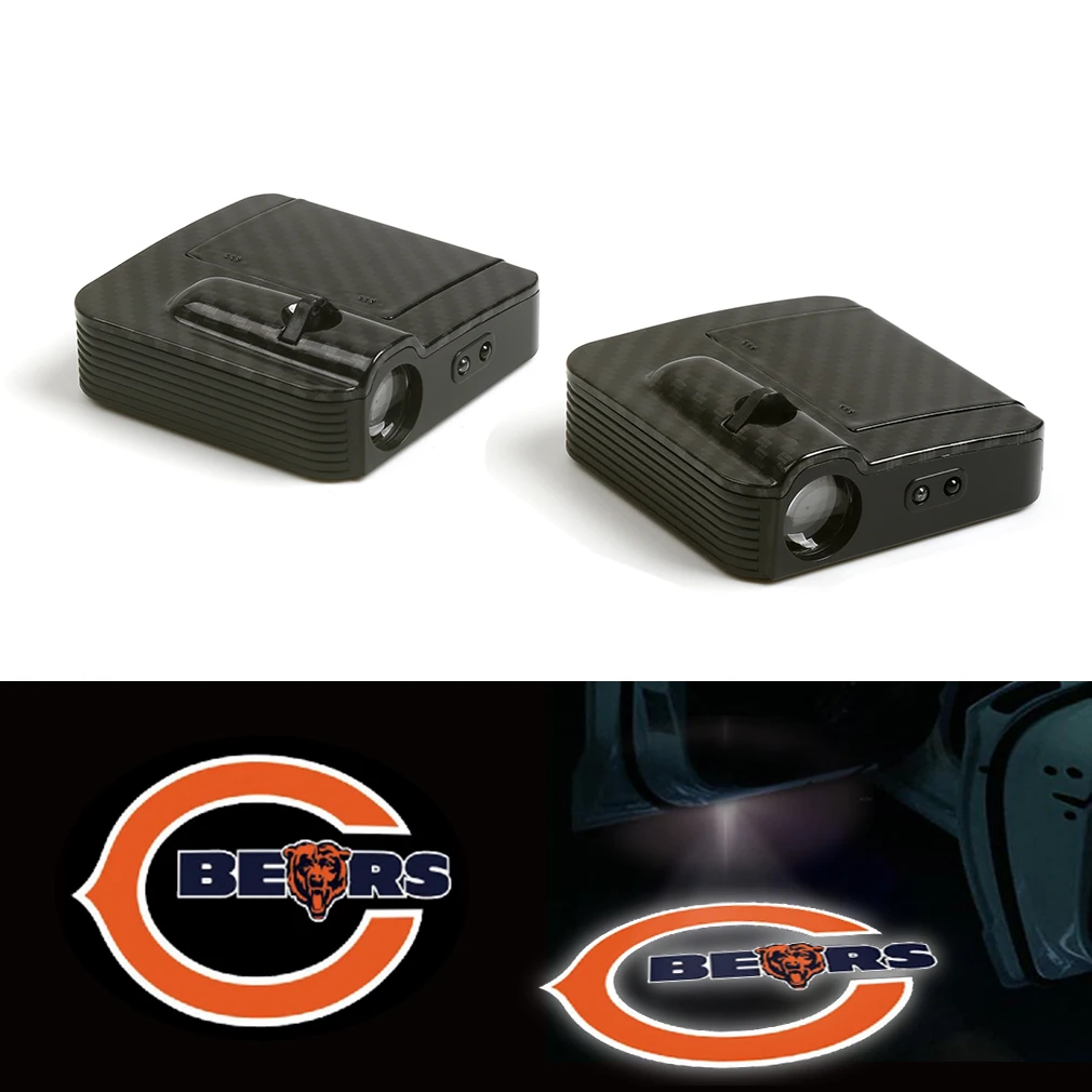 

New Fit For Chicago Bears Logo Car Door Wireless LED 12V Ghost Laser Projector Shadow Light Pair