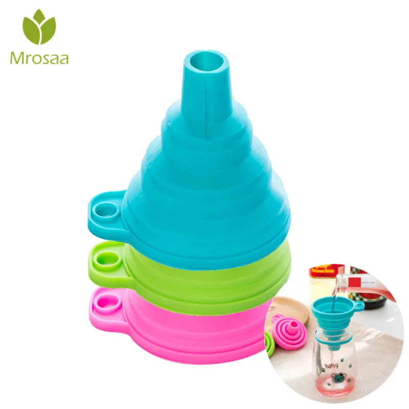 

Mrosaa Funnel Kitchen Accessories Silicone Telescopic Funnel mini Foldable Liquid Dispenser Kitchen Gadgets Tools Silicon Hopper