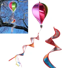 Воздушный шар ветер Спиннер Радуга Полосатый блестки Windsock Сад Открытый украшения ветра Спиннеры