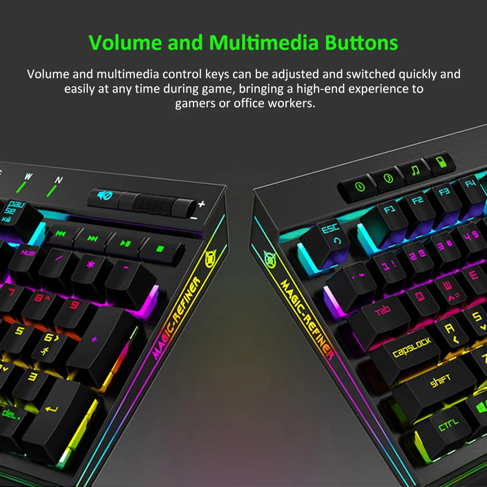 Механическая клавиатура Magic Refiner MK12 игровая USB Проводная 12 RGB 19 механический