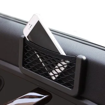 

Universal Black Car Net Bag Side Door Back Seat Useful Storage Phone Holder Pocket Organizer Car Accessories