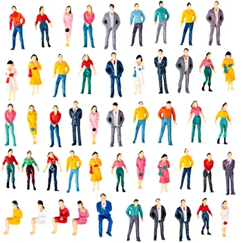 

50Pcs 1:50 Scale Figure Model Sand Table Trains Architectural Model Mini People Figurines Toy For Kids Toys - Random Type