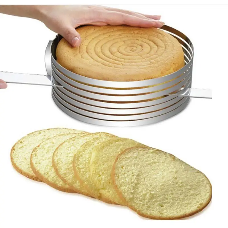

2019 NEW Mousse Ring Stainless Steel Adjustable Telescopic Layered Cake Slice Baking Tool 6-8 Inch Dropshipping