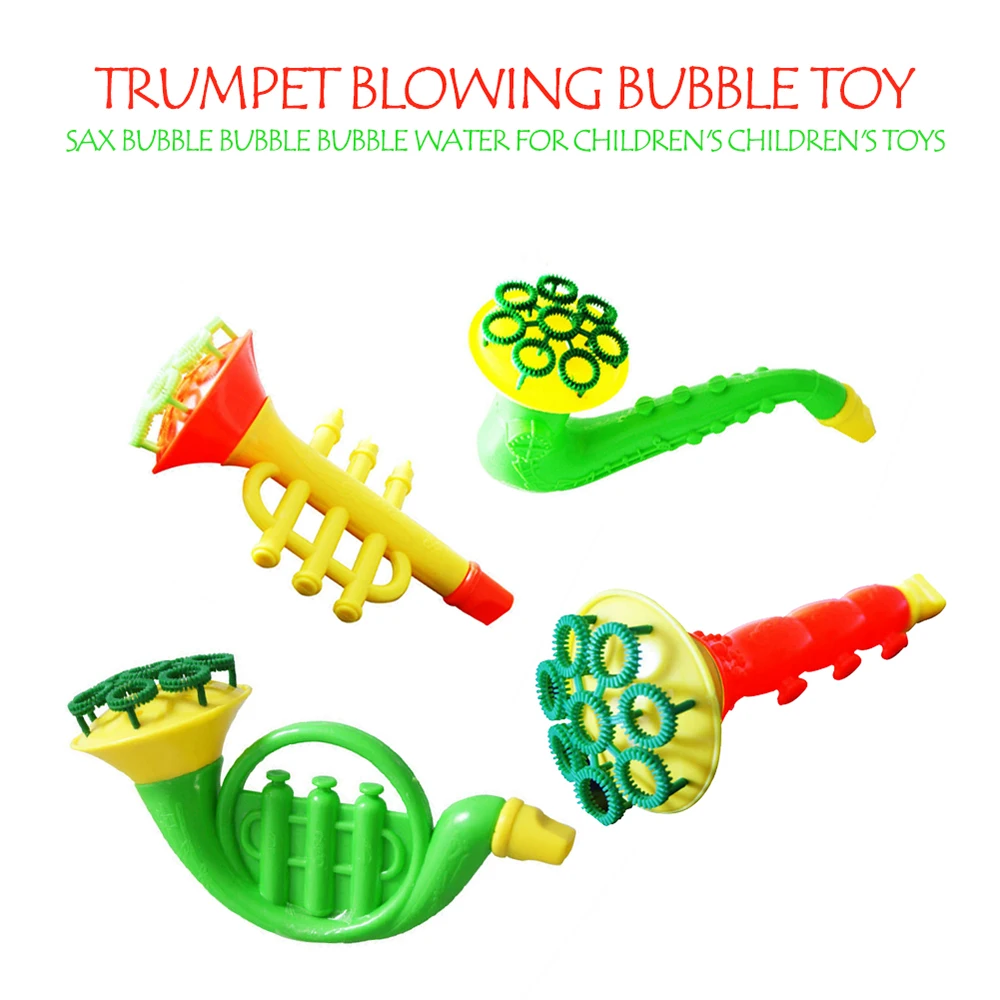 Random Trumpet Blowing Bubble Toy Blower Outdoor Sax Interactive Toys Bubble Gun 