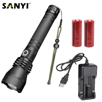 

LED Flashlight Zoom Focus Torch Tactical Flashlights 3 Modes Lighting Waterproof Lantern For Outdoor Camping Fishing Use 26650